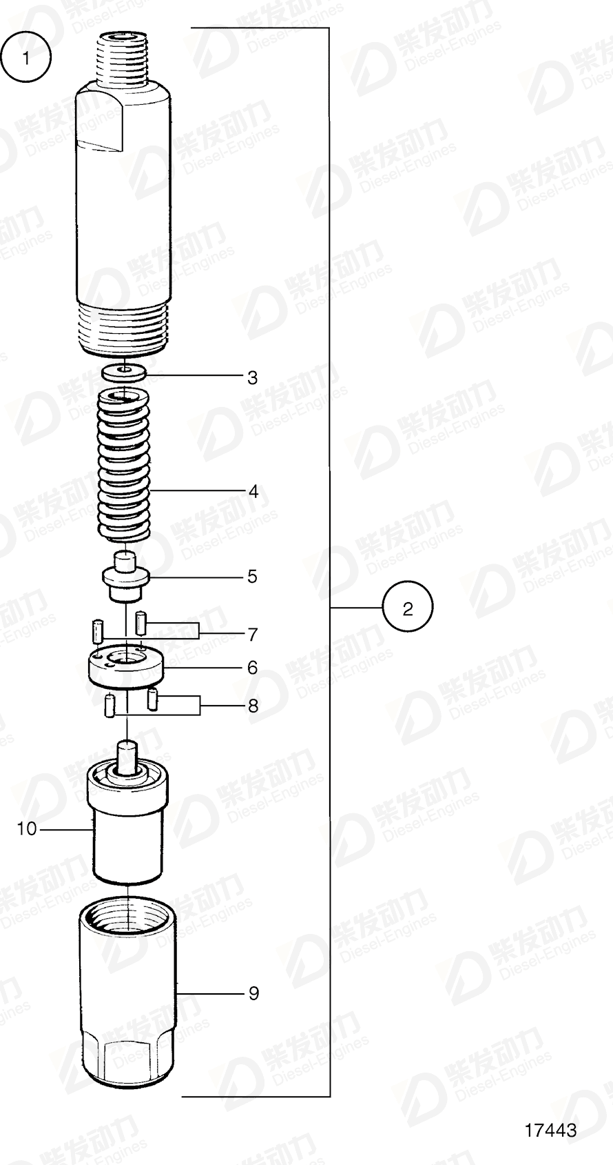 VOLVO Injector 3825001 Drawing